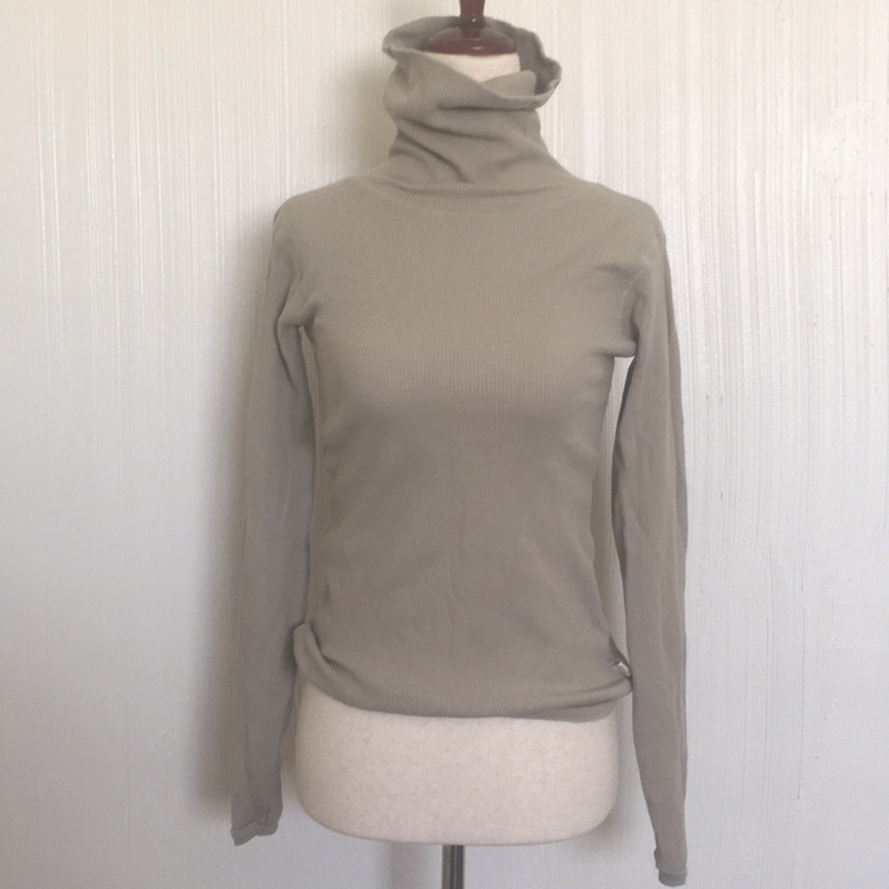 NWOT Nui Franco cotton kids turtleneck top shirt Sage green PJ Outerwear 12 M L